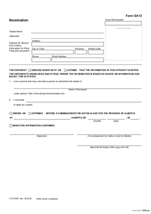 Thumbnail of Alberta Form Nomination (Cts12976)