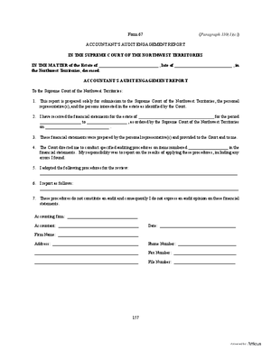 Thumbnail of Northwest Territories Form Accountant's Audit Engagement Report