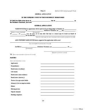 Thumbnail of Northwest Territories Form General Application