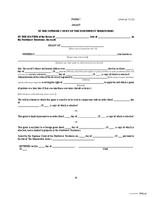 Thumbnail of Northwest Territories Form Grant