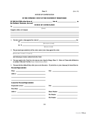 Thumbnail of Northwest Territories Form Notice Of Contestation