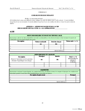 Thumbnail of Nunavut Form Annexe A – Annexe Du Passif Et De L’actif