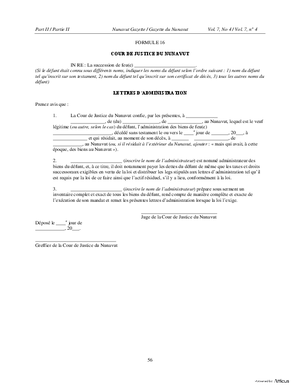 Thumbnail of Nunavut Form Lettres D’administration