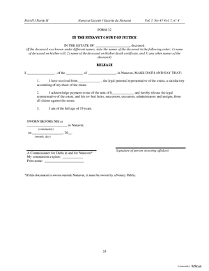 Thumbnail of Nunavut Form Release