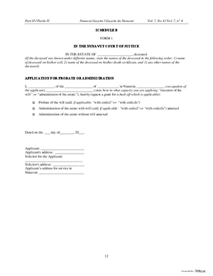 Thumbnail of Nunavut Form Schedule B