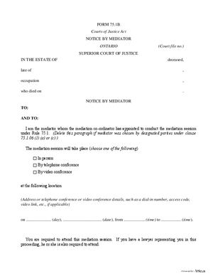 Thumbnail of Ontario Form Notice By Mediator (Effective 1/1/2021)