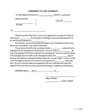 Thumbnail of Alabama Form Commission To Take Testimony
