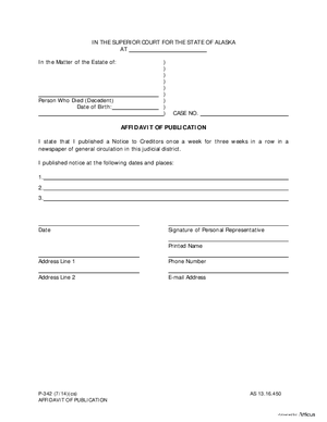 Thumbnail of Alaska Form Affidavit Of Publication