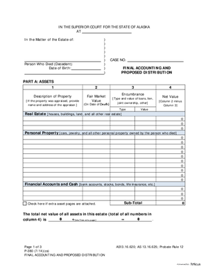 Thumbnail of Alaska Form Final Accounting And Proposed Distribution