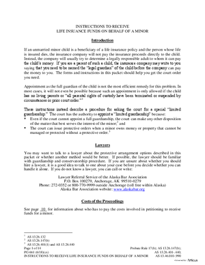 Thumbnail of Alaska Form Instructions For Petition To Receive Funds On Behalf Of A Minor