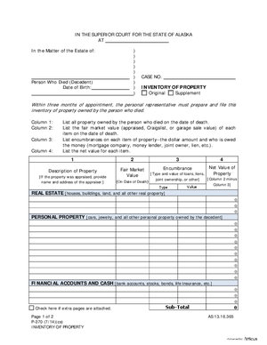 Thumbnail of Alaska Form Inventory Of Property