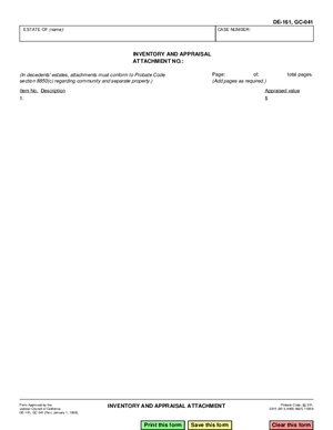 Thumbnail of California Form Inventory And Appraisal Attachment