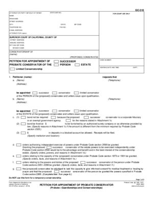 Thumbnail of California Form Petition For Appointment Of Probate Conservator