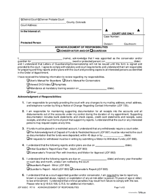 Thumbnail of Colorado Form Acknowledgment Of Responsibilities Conservator And/or Guardian
