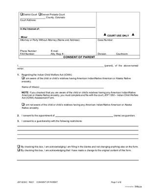 Thumbnail of Colorado Form Consent Of Parent