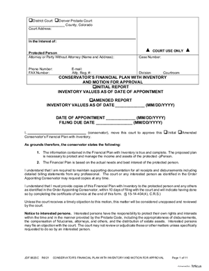 Thumbnail of Colorado Form Conservator's Financial Plan