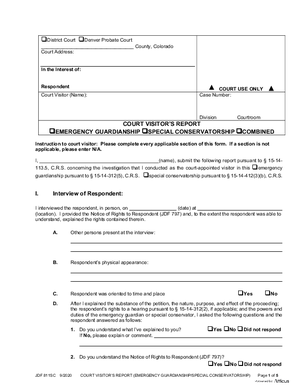 Thumbnail of Colorado Form Court Visitor's Report (Emergency Appointments)