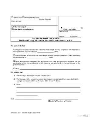 Thumbnail of Colorado Form Decree Of Final Discharge