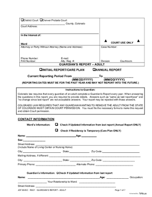 Thumbnail of Colorado Form Guardian's Report