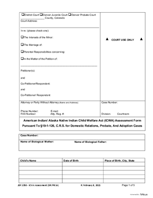 Thumbnail of Colorado Form Icwa Assessment (Domestic, Probate, Adoption)