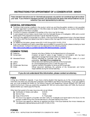 Thumbnail of Colorado Form Instructions For Appointment Of Conservator