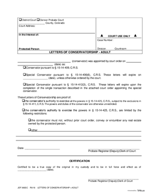 Thumbnail of Colorado Form Letters Of Conservatorship