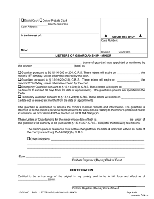 Thumbnail of Colorado Form Letters Of Guardianship