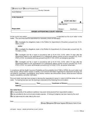 Thumbnail of Colorado Form Order Appointing Court Visitor