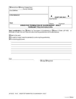 Thumbnail of Colorado Form Order For Termination Of Guardianship