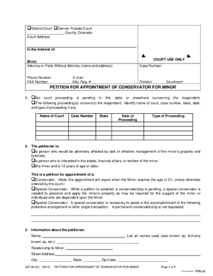 Thumbnail of Colorado Form Petition For Appointment Of Conservator