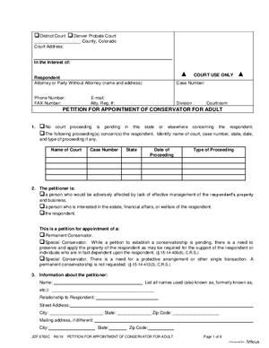 Thumbnail of Colorado Form Petition For Appointment Of Conservator