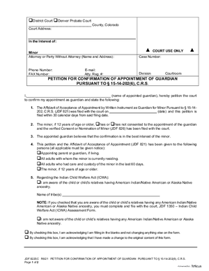 Thumbnail of Colorado Form Petition For Confirmation Of Appointment Of Guardian