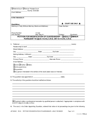 Thumbnail of Colorado Form Petition For Modification Of Guardianship
