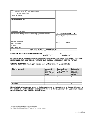 Thumbnail of Colorado Form Restricted Account Report