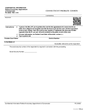 Thumbnail of Connecticut Form Confidential Information/petition/involuntary Appointment Of Conservator (Rev. 8/19)
