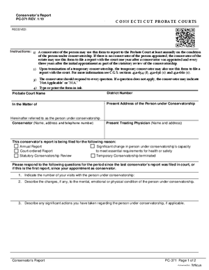 Thumbnail of Connecticut Form Conservator's Report (Rev. 1/19)