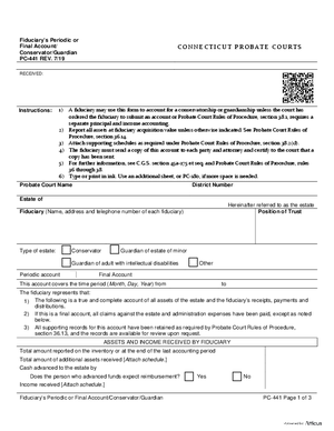 Thumbnail of Connecticut Form Fiduciary’s Periodic Or Final Account/conservator/guardian (Rev. 7/19)