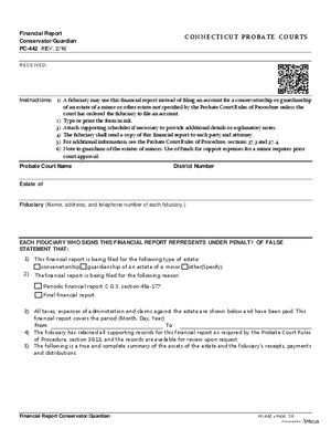 Thumbnail of Connecticut Form Financial Report Conservator/guardian (Rev. 2/16)