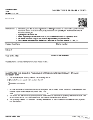 Thumbnail of Connecticut Form Financial Report/trust (Rev. 2/16)