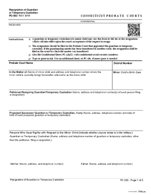 Thumbnail of Connecticut Form Resignation Of Guardian Or Temporary Custodian (Rev. 8/19)