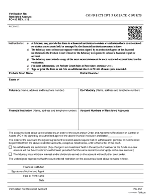 Thumbnail of Connecticut Form Verification Re Restricted Account (Rev. 1/19)