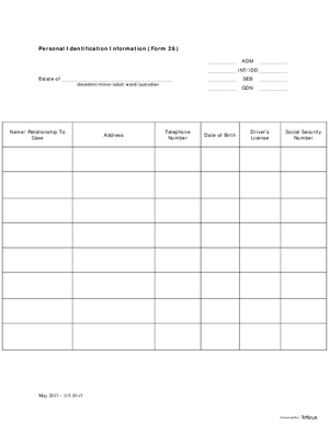 Thumbnail of District of Columbia Form Case Initiation (Seb) - Personal Identification Information (Form 26)