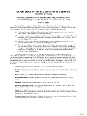 Thumbnail of District of Columbia Form General Forms (Adm) - General Information Sheet