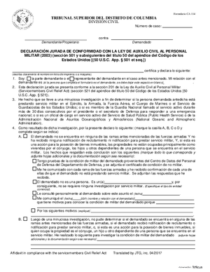 Thumbnail of District of Columbia Form General Forms (Lit) - Affidavit Of Service By Process Server (Es)