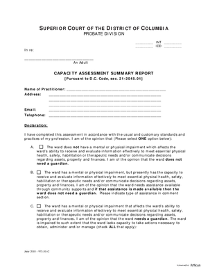 Thumbnail of District of Columbia Form General Form (Int) Capacity Assessment