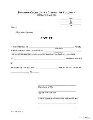 Thumbnail of District of Columbia Form Inventory And Accounting Forms (Gdn) - Receipt