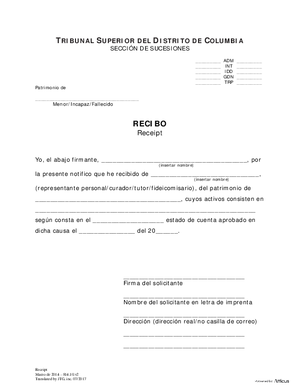 Thumbnail of District of Columbia Form Inventory And Accounting Forms (Trp) – Receipt (Es)