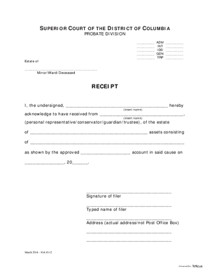 Thumbnail of District of Columbia Form Inventory And Accounting Forms (Trp) – Receipt