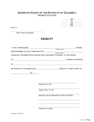 Thumbnail of District of Columbia Form Inventory And Accounting Form (Int) - Receipt