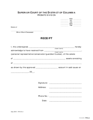 Thumbnail of District of Columbia Form Receipt